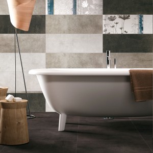 SUELO: URBANITY ANTRACITA 60x60cm, PARED: URBANITY GRIGIO, ANTRACITA, SILVER 20x60cm